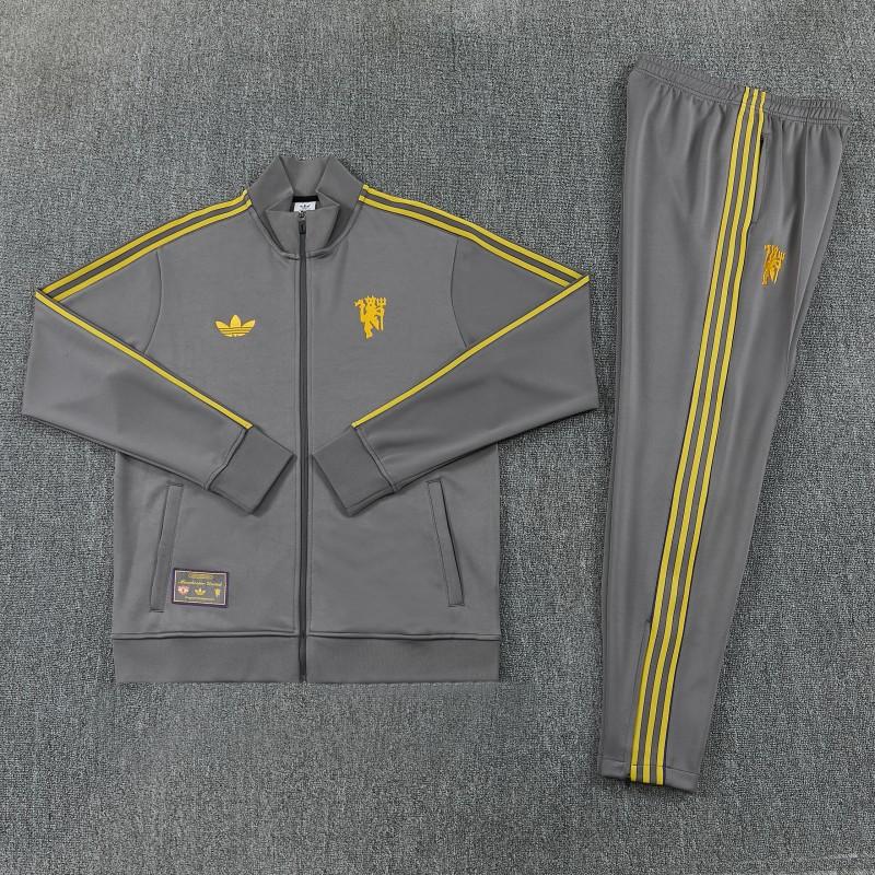 26/27 Manchester United Dark Gray Full Zipper Jacket+Long Pants