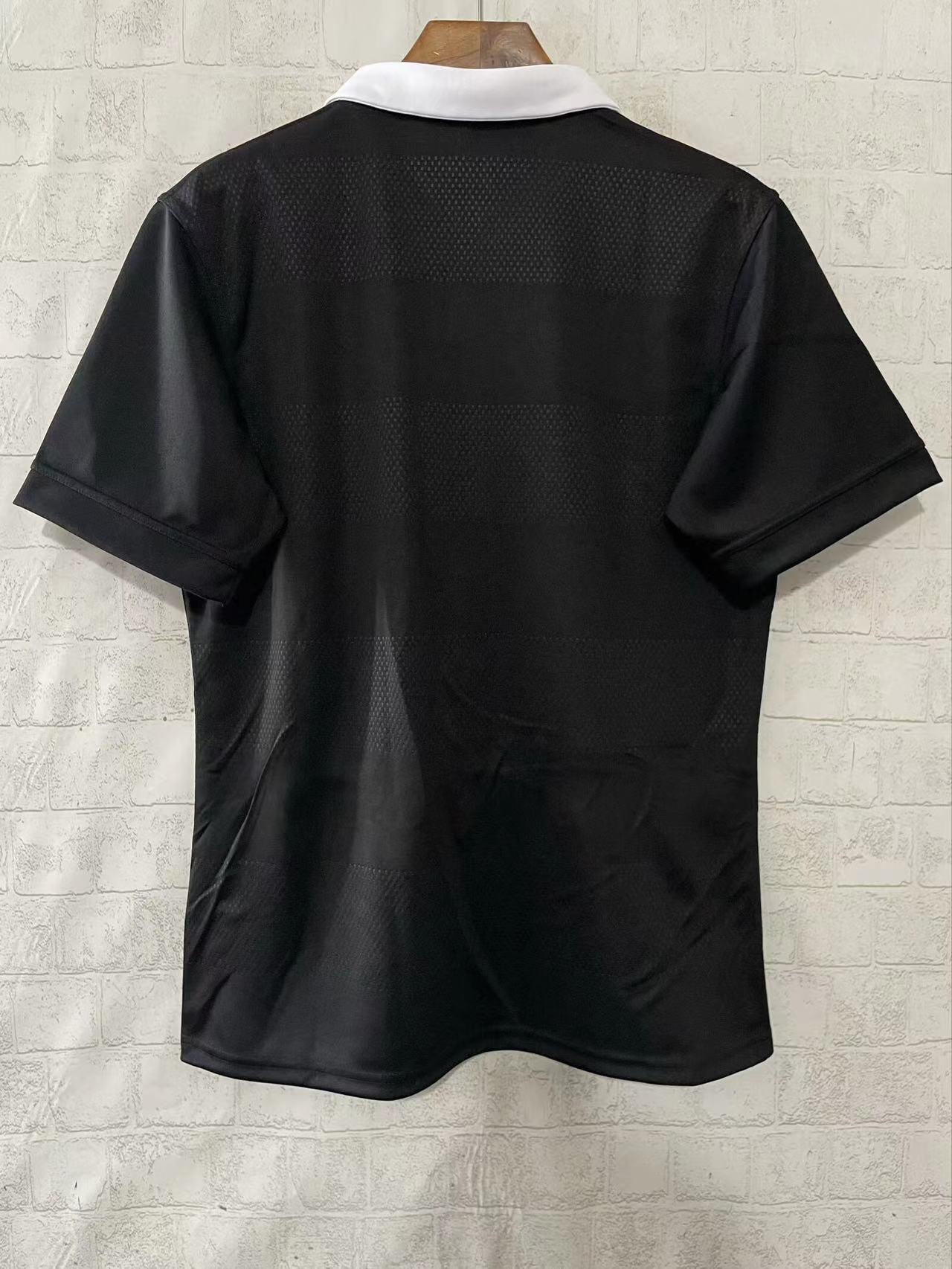 2026 New Zealand All Blacks Black with White Collar Jersey