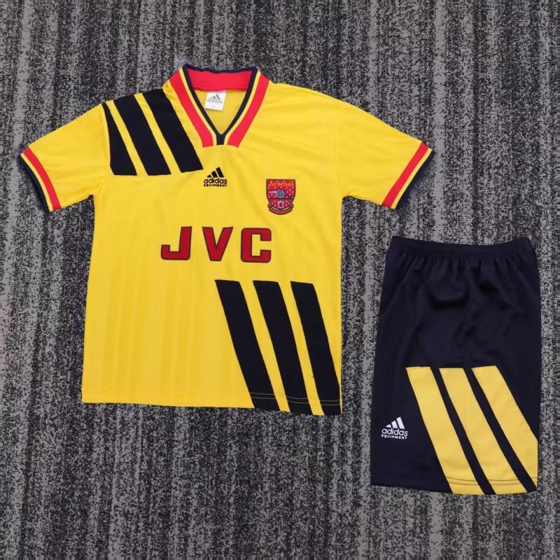 Retro 1993/94 Kids Arsenal Yellow & Black Away Jersey