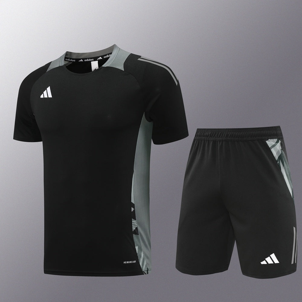 AD08 black shorts suit S-2XL