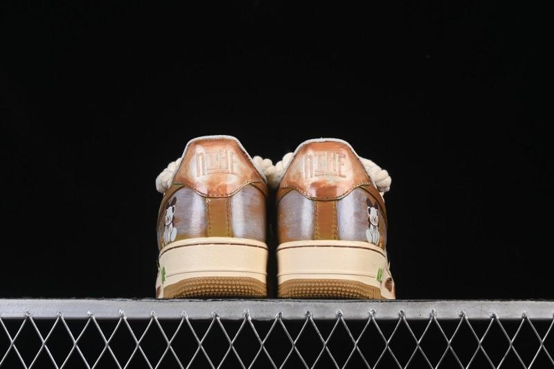 Nike Air Force 1 '07 Low Milk Coffee Bear Hand-Drawn Doodle Casual Sneakers - XL2321-666