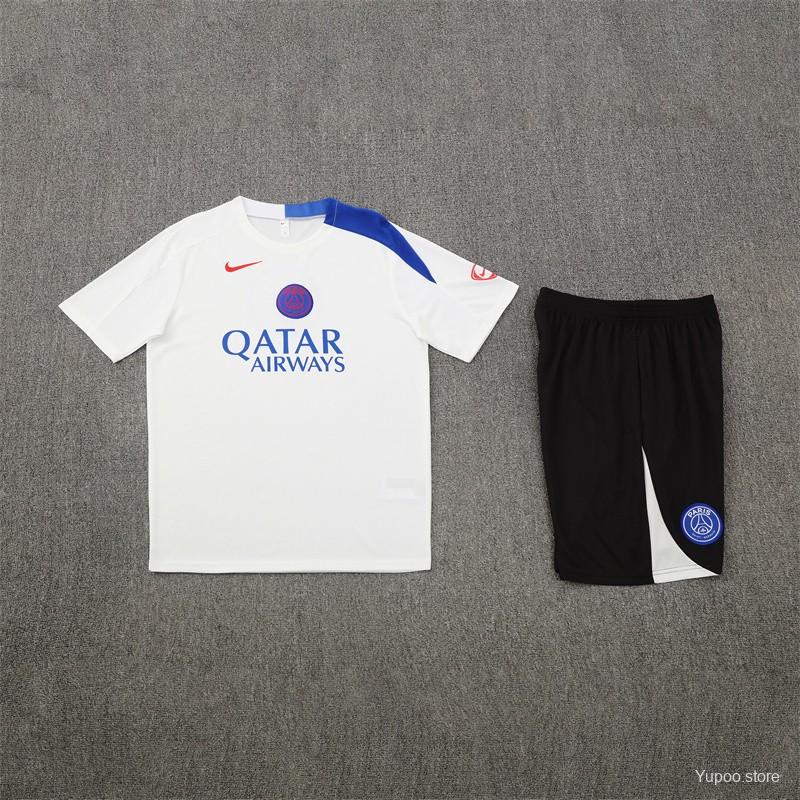25/26 PSG White T90 with XS Short Sleeve+Soccer Shorts