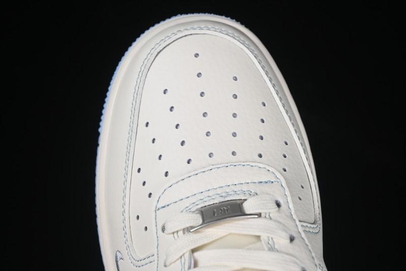 Nike Air Force 1 '07 Low Stussy Collaboration Light Grey Blue Sole Low-Top Casual Sneakers - XS1958-517