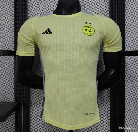 Player Version 2025 Algeria Light Yellow with Adidas Design Jersey