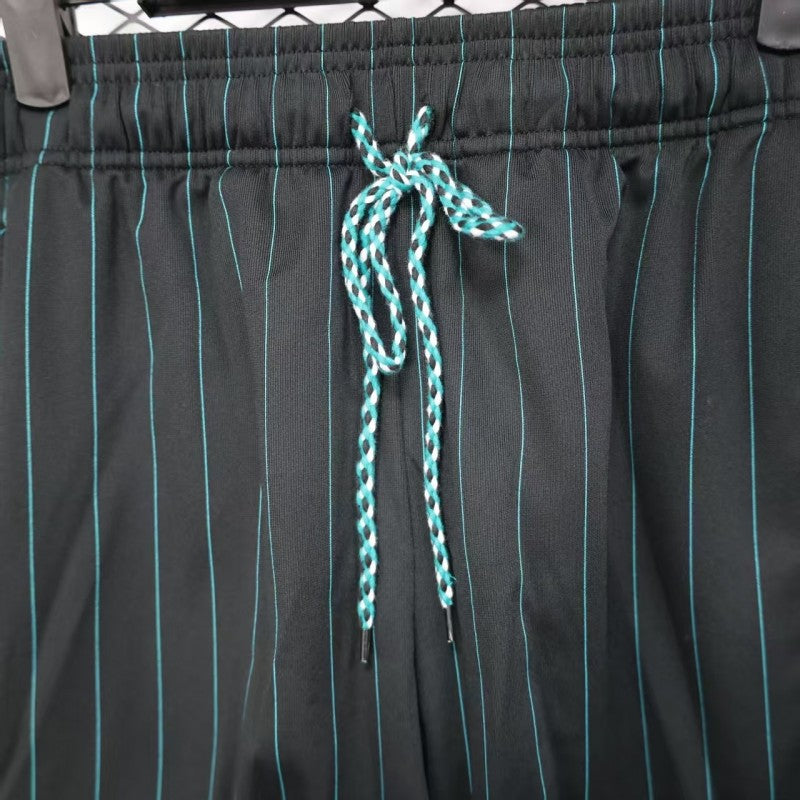 25/26 Liverpool Adidas Original Black with Teal Pinstripes Shorts