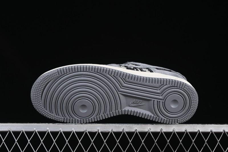 Nike Air Force 1'07 Low Dior Collaboration Grey Knit Skeleton Low-Top Casual Sneakers - KK1988-056