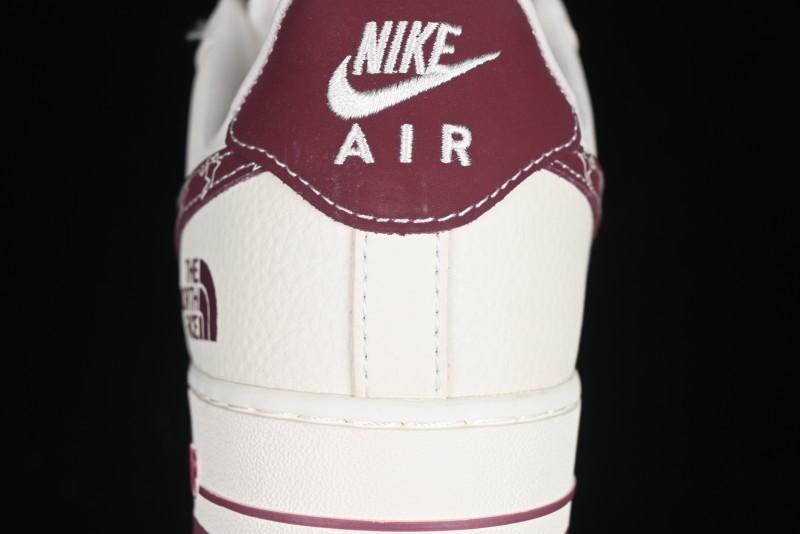 Nike Air Force 1 '07 Low The North Face Collaboration Burgundy Swoosh Casual Sneakers - KK1988-042