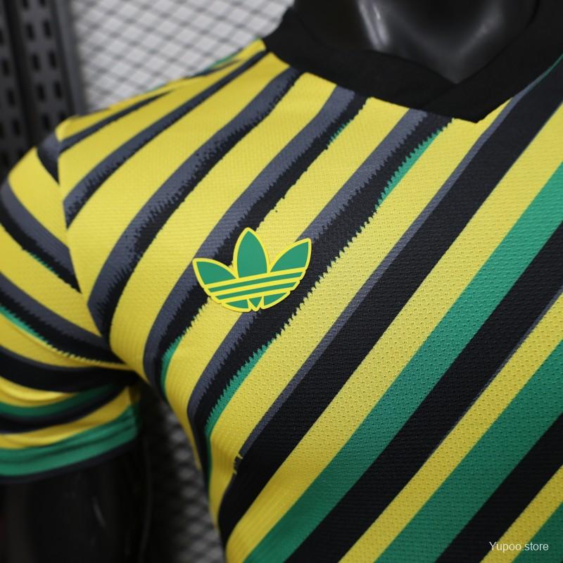 Player Version 2026 Jamaica x Adidas Originals Home Yellow Diagonal Stripe Jersey