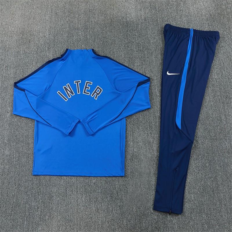 2026 Inter Milan Royal Blue Half  Zipper Jacket Tracksuit + Long Pants (Nike)