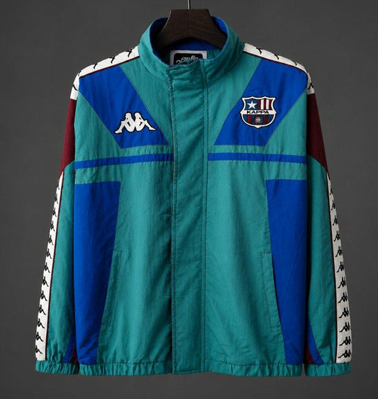 Retro 1967 Barcelona Teal & Blue & Burgundy Kappa Windbreaker Jacket