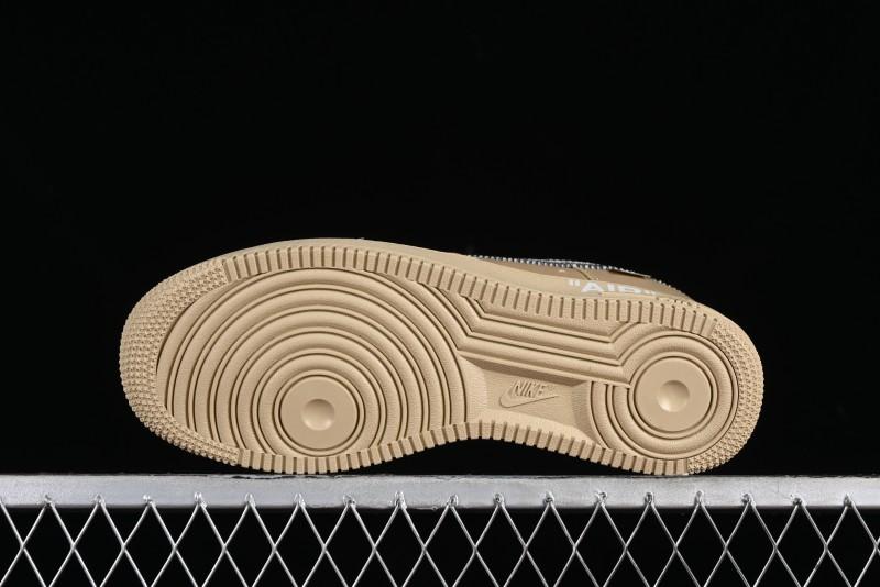 Off-White x Nike Air Force 1 '07 Low "Metal Gold" Casual Sneakers - DX1419-900