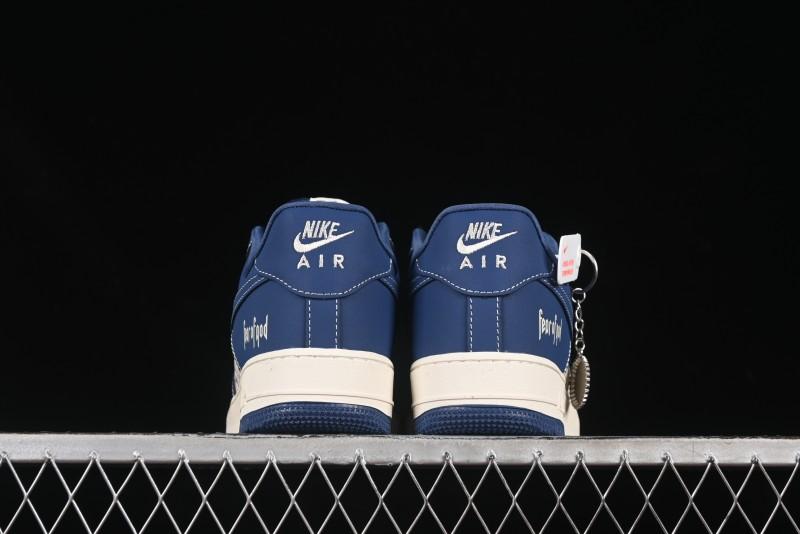 Nike Air Force 1'07 Low FOG Collaboration Beige Blue Ripple Casual Sneakers - KK1988-079