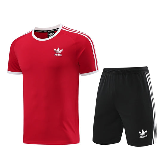 AD07 red shorts suit S-2XL