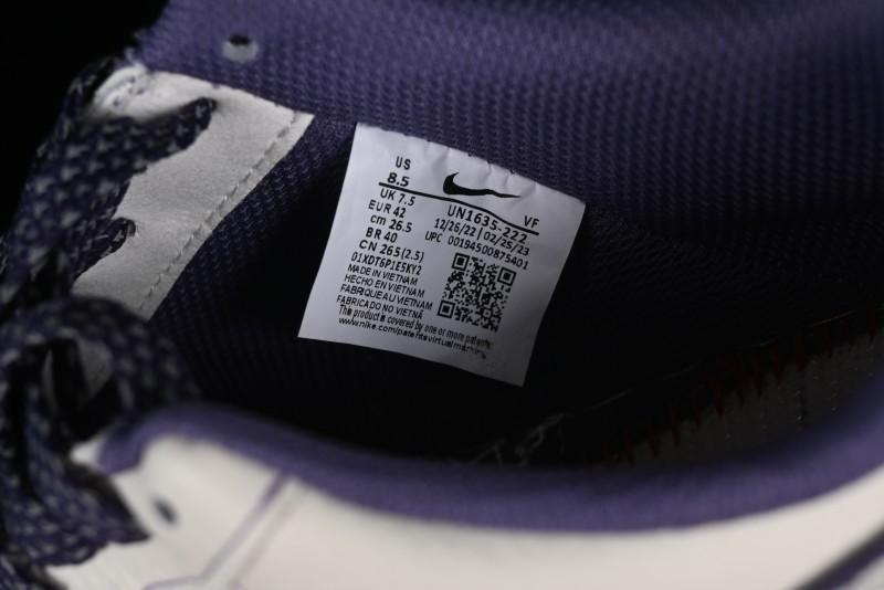 Stussy x Nike Air Force 1 '07 Low Retro Casual Sneakers with Reflective Military Purple - UN1635-222