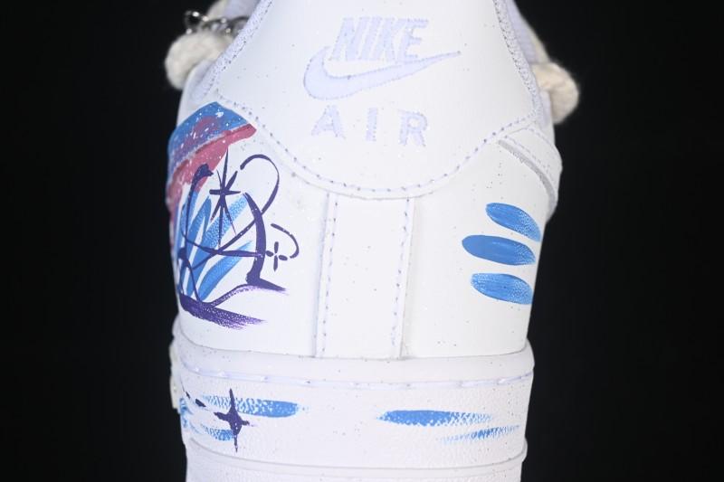Nike Air Force 1'07 Low Libra Hand-Painted Zodiac Series Low-Top Casual Sneakers - 9231023