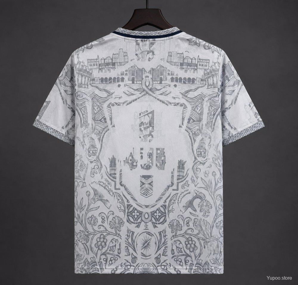 2026 Portugal White with Grey Azulejo Tile and Floral Tapestry Pattern Special Edition Jersey