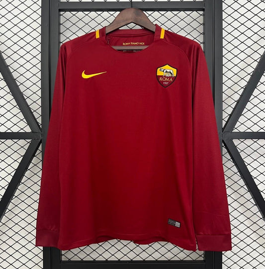 Retro 17/18 Roma Home Long Sleeve Jersey