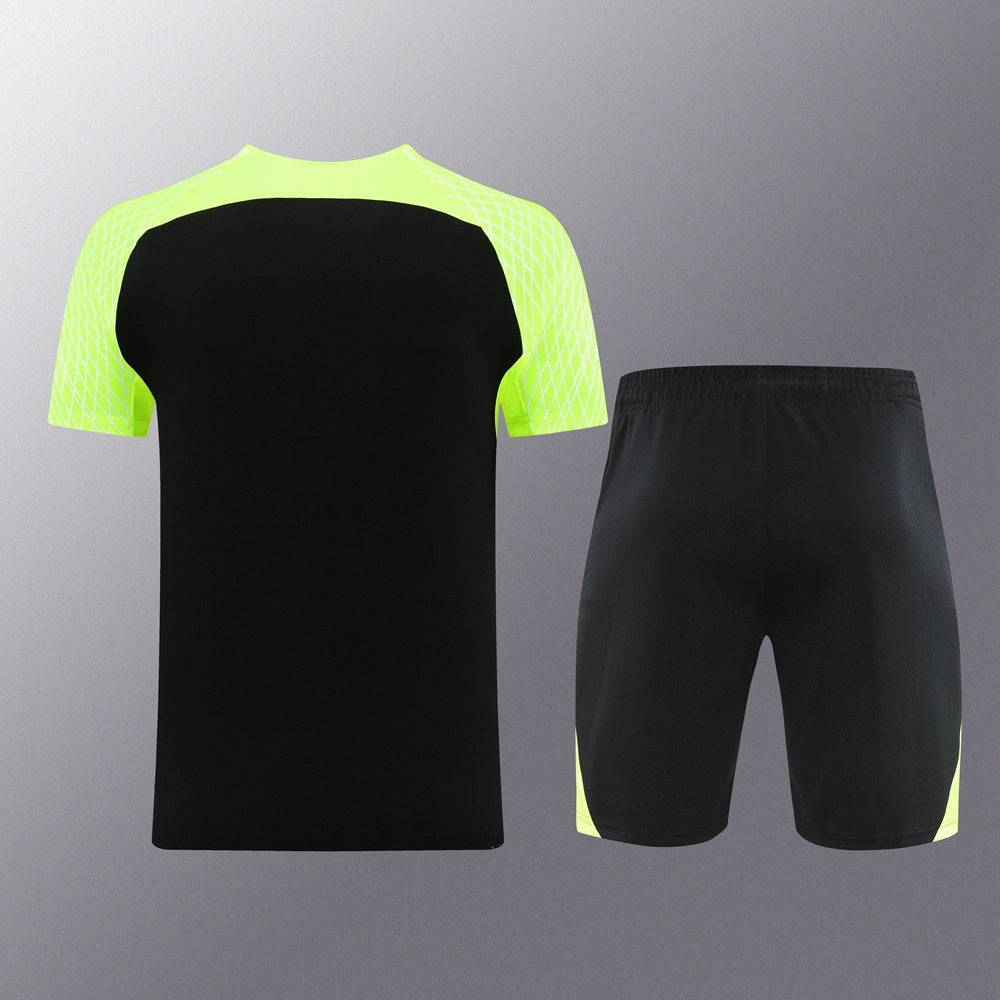 ND07 black and green shorts suit S-2XL