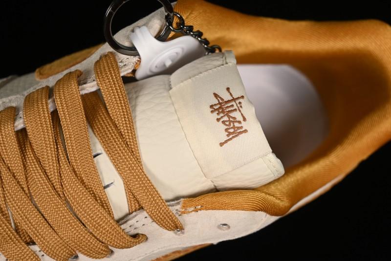 Nike Air Force 1 '07 Low Stussy Collaboration - Wheat Pig Leather Low-Top Casual Sneakers - HD1968-020
