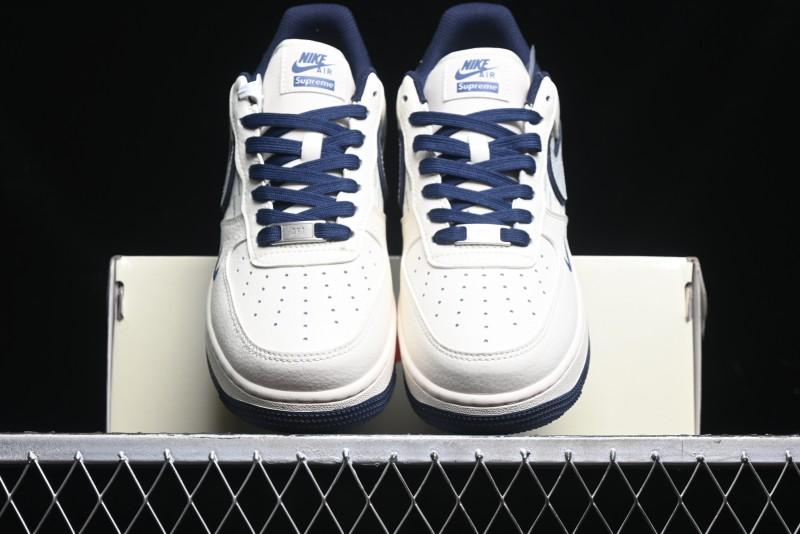 Nike Air Force 1 '07 Low Supreme Collaboration - Light Blue Shadow Swoosh Casual Sneakers - XZ6188-989