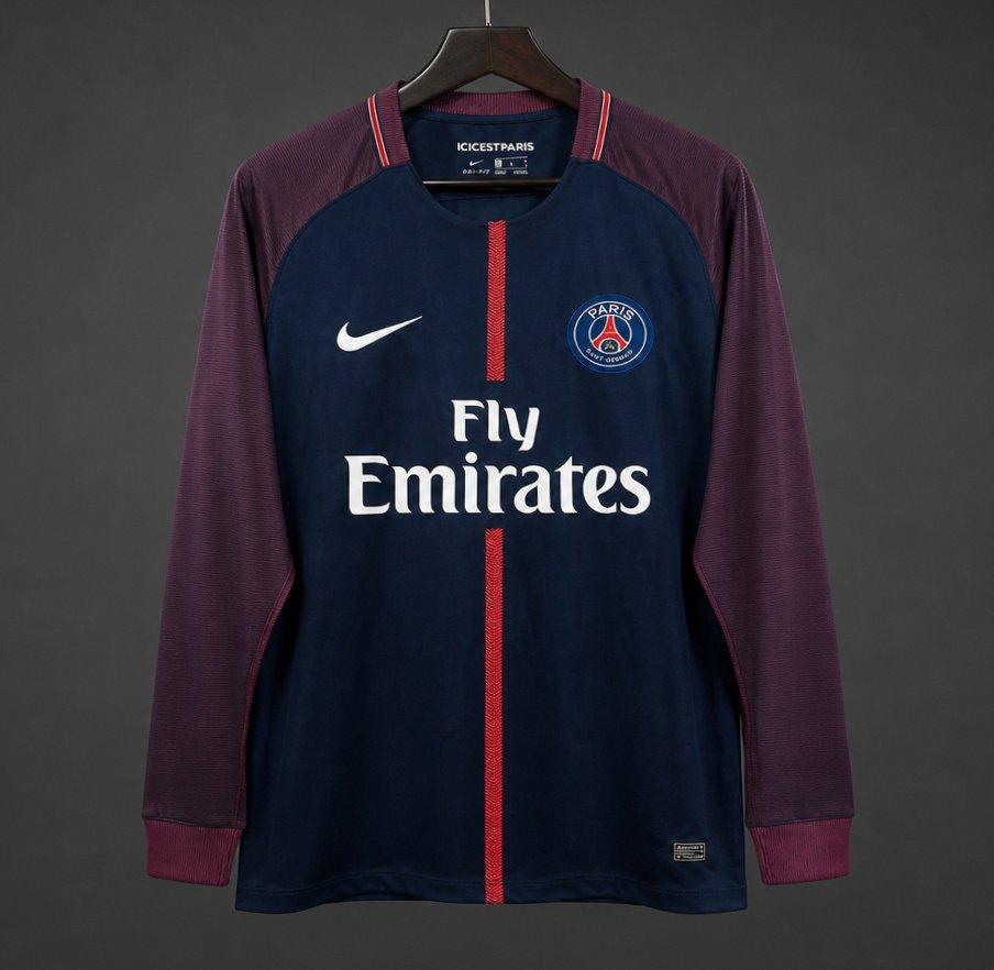 Retro 17/18 PSG Home Long Sleeve Jersey
