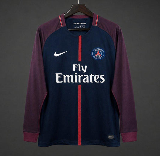Retro 17/18 PSG Home Long Sleeve Jersey