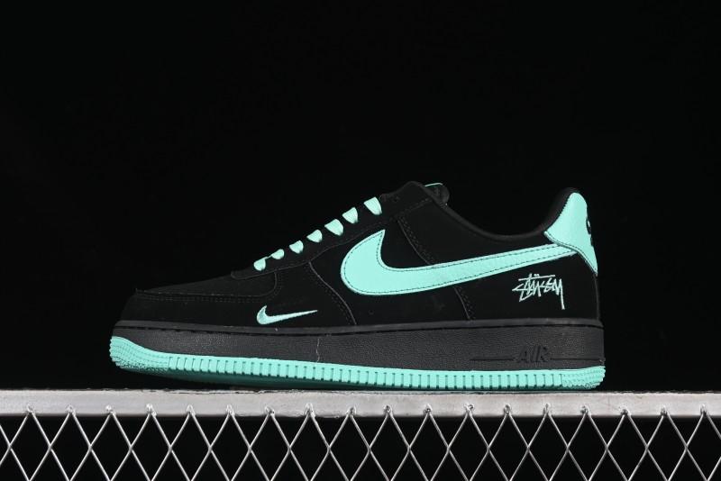 Nike Air Force 1 '07 Low Stussy Collaboration Tiffany Blue Casual Sneakers - DF0188-045