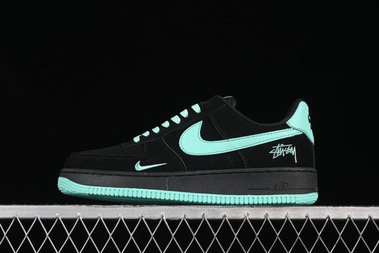 Nike Air Force 1 '07 Low Stussy Collaboration Tiffany Blue Casual Sneakers - DF0188-045