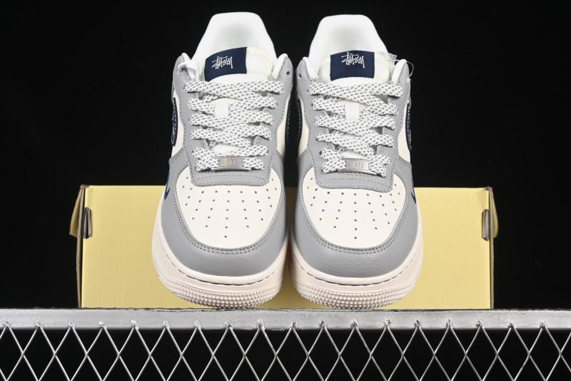 Nike Air Force 1 '07 Low Stussy Double Flame Casual Sneakers with Full-Length Air Cushion - XS1958-555