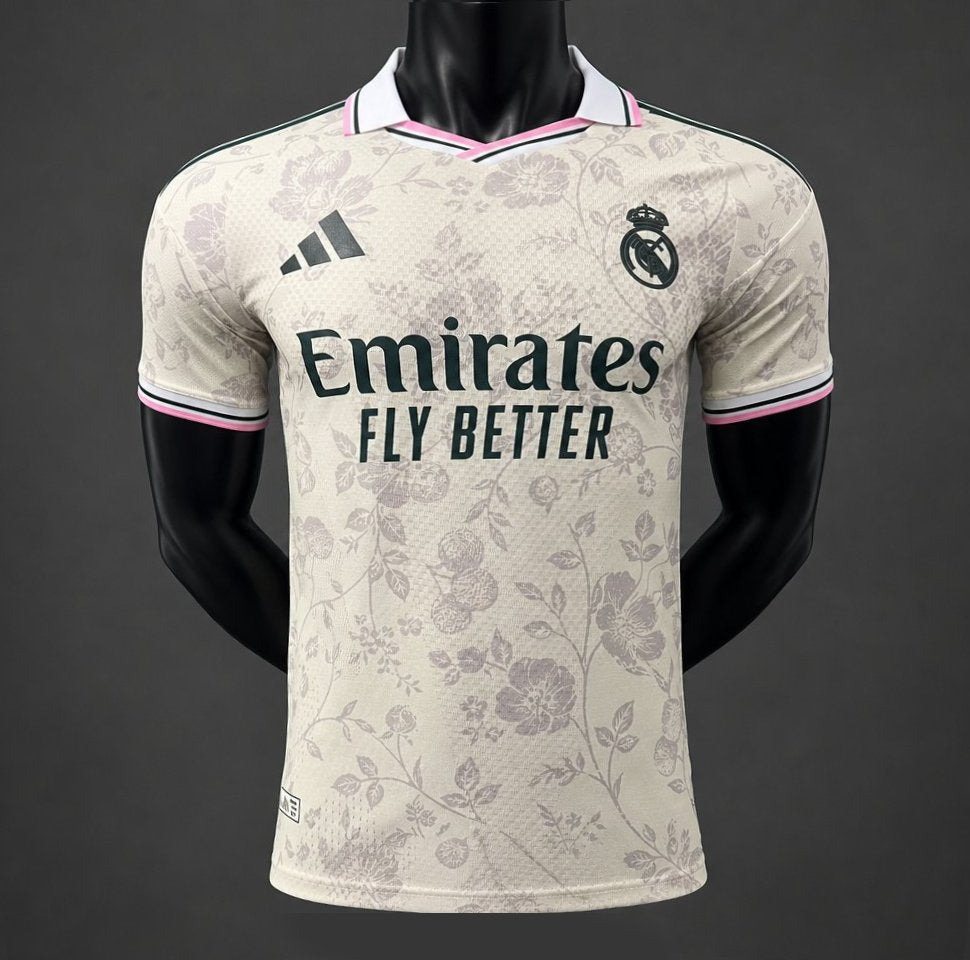Player Version 26/27 Real Madrid Cream with Floral Pattern Special Edition Jersey