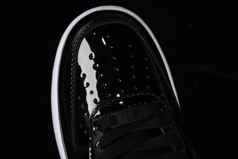 Nike Air Force 1 '07 Low Patent Leather All Black Casual Sneakers - AH6827-001