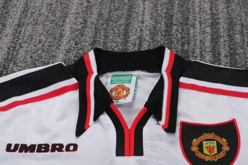 Retro Kids 98/99 Manchester United White Away Jersey