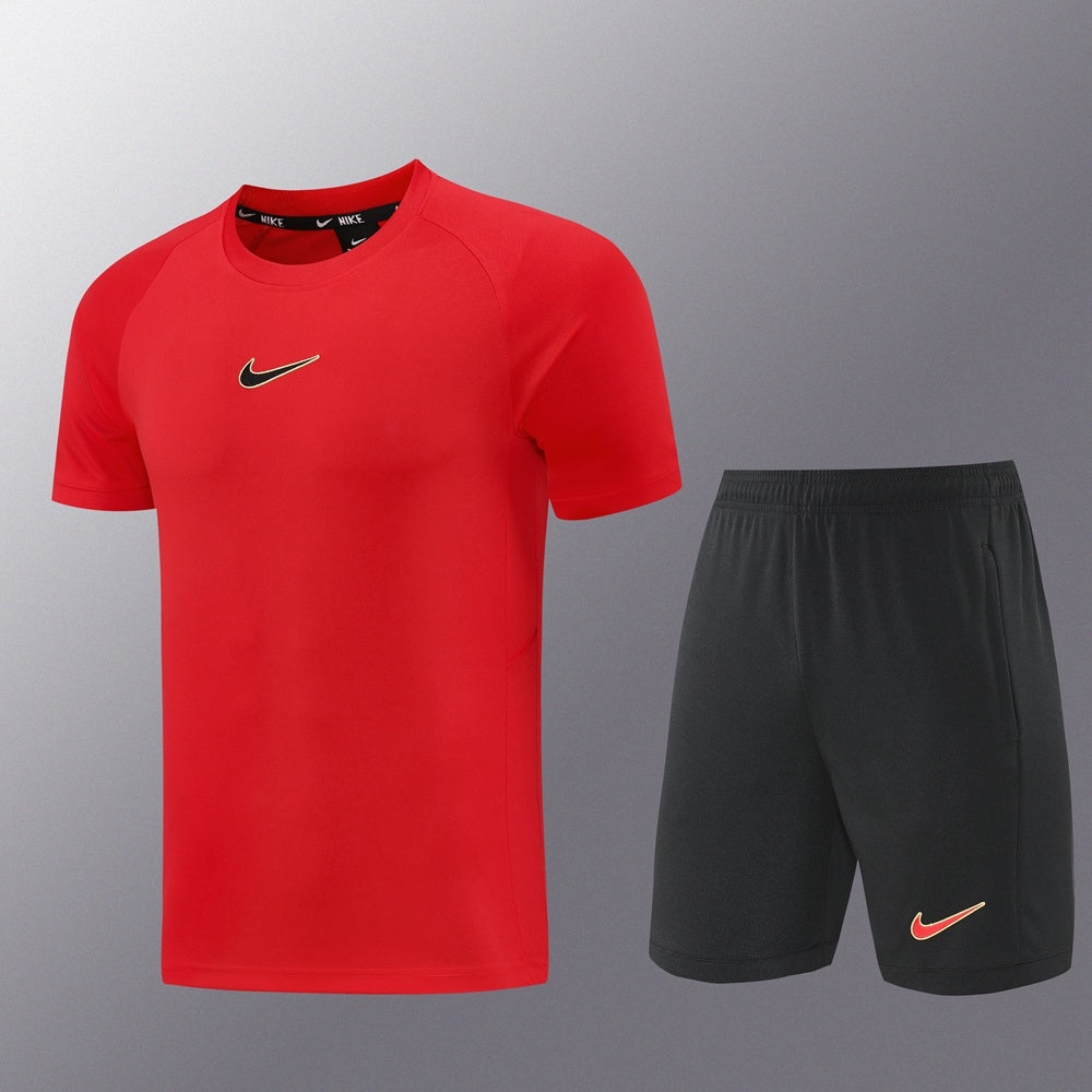 ND09 red shorts suit S-2XL