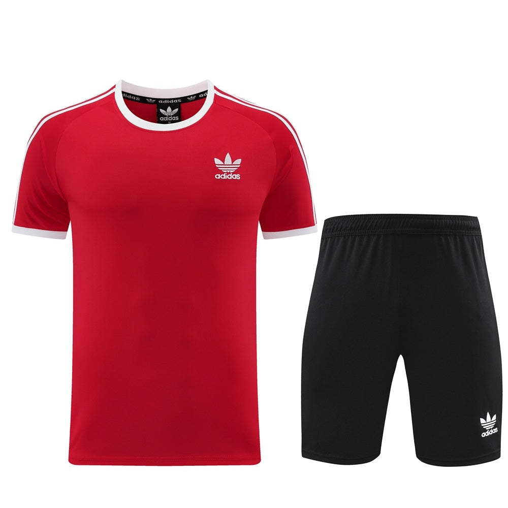 AD07 red shorts suit S-2XL