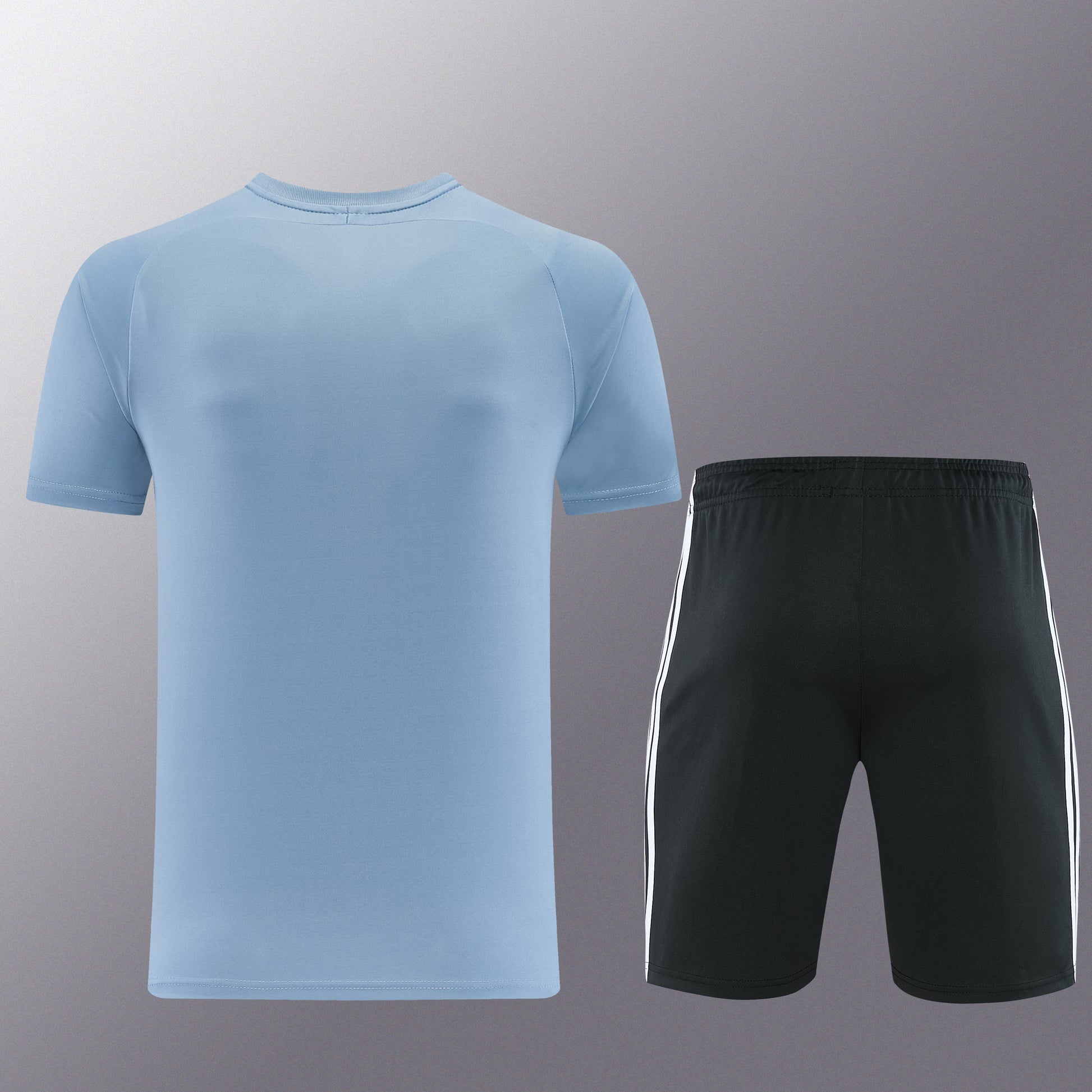 AD16 blue and gray shorts suit S-2XL