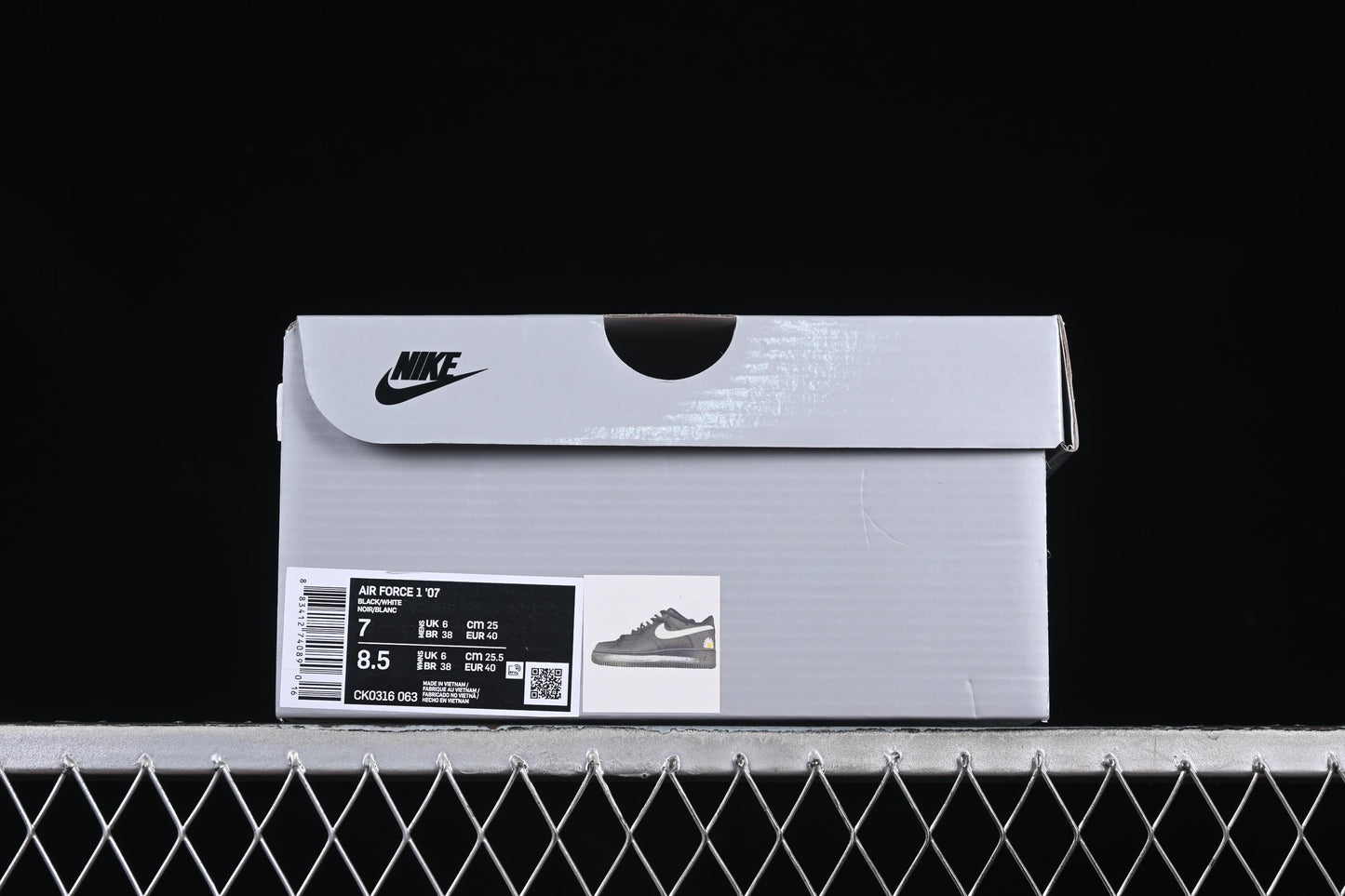 Nike Air Force 1'07 Low Casual Sneakers with 2D Daisy Black White Graffiti Hand-Painted Design - CK0316-063