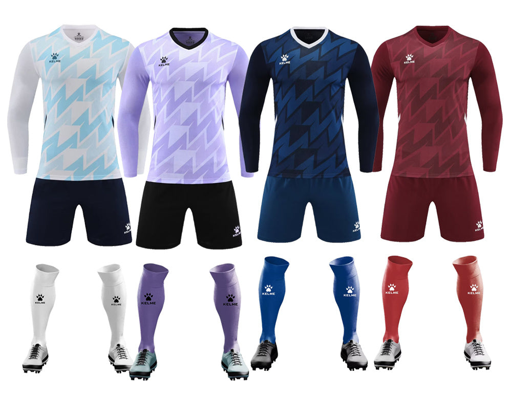 K3287 Kalmei four-color long-sleeved footwear suit 3XS-4XL
