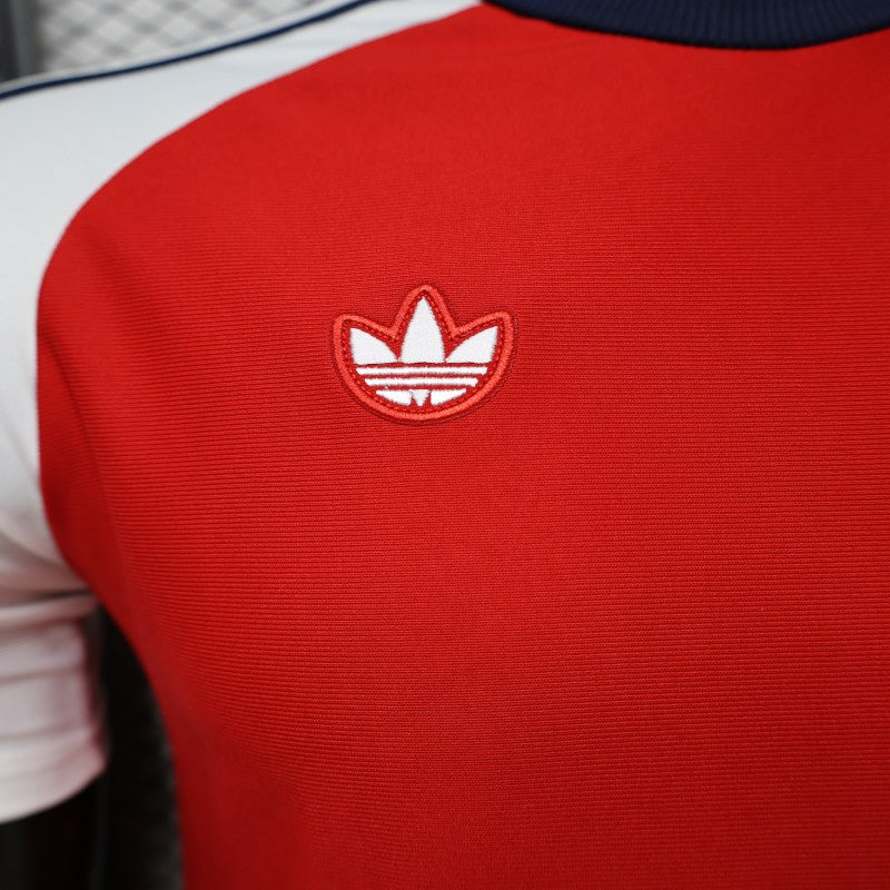 Player Version 2026 Arsenal x Adidas Originals Red with White Raglan Sleeve Home Jersey