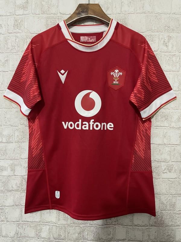 2025 Wales Red with Tonal Wave Pattern Home Jersey