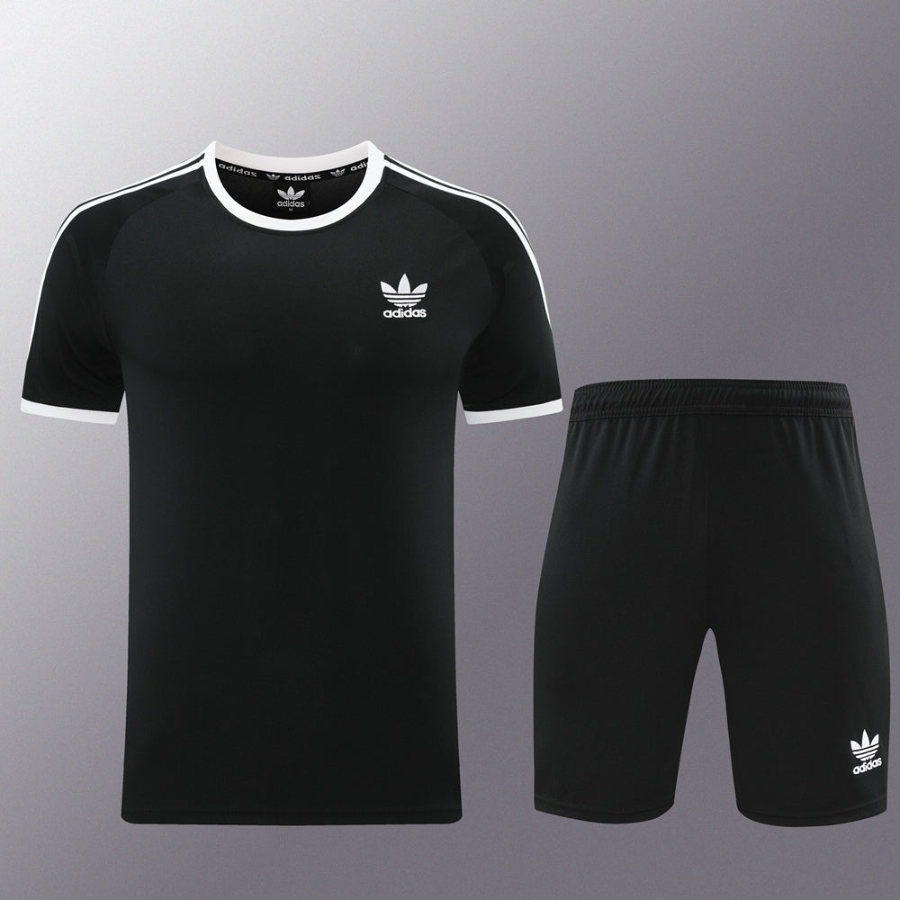 AD07 black shorts suit S-2XL