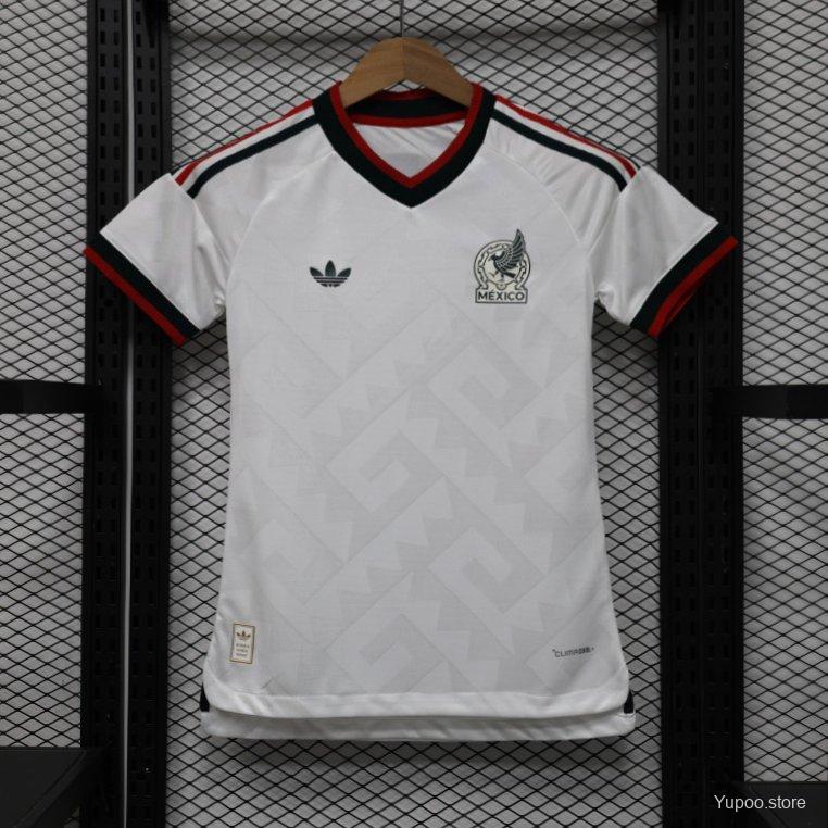 Player Version 2026 Womens Mexico Away White with Geometric Diamond Texture Jersey