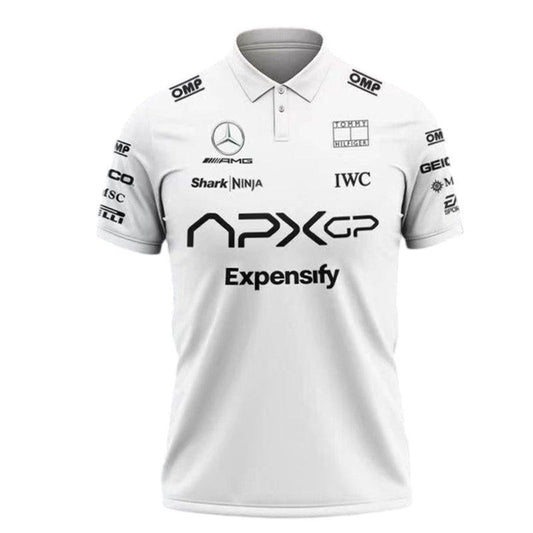 Brad Pitt F1 Movie 2025 – APXGP Black White Polo Shirt Racing Fan Loo