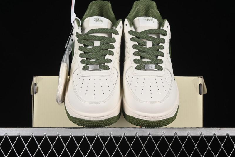 Nike Air Force 1'07 Low Stussy Collaboration - White Mint Green Low-Top Casual Sneakers - XZ3328-003