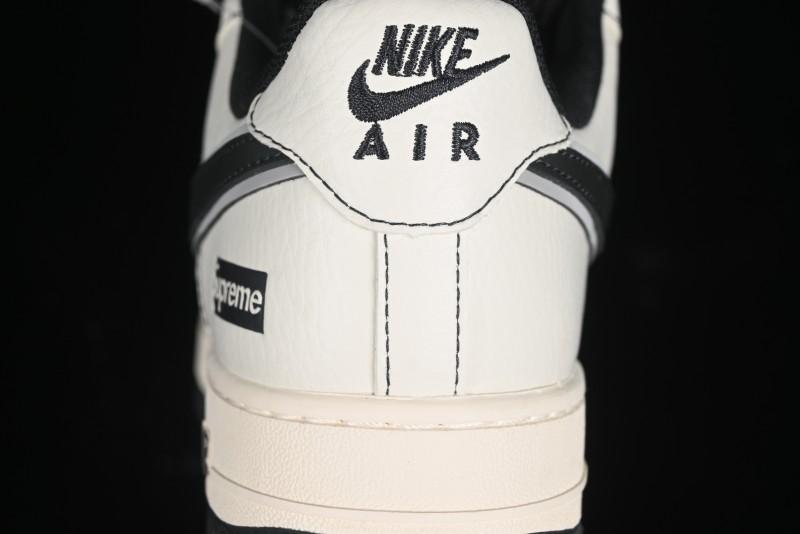 Nike Air Force 1 '07 Low Supreme Collaboration - Beige Grey Pigskin Low-Top Casual Sneakers - XZ6188-018