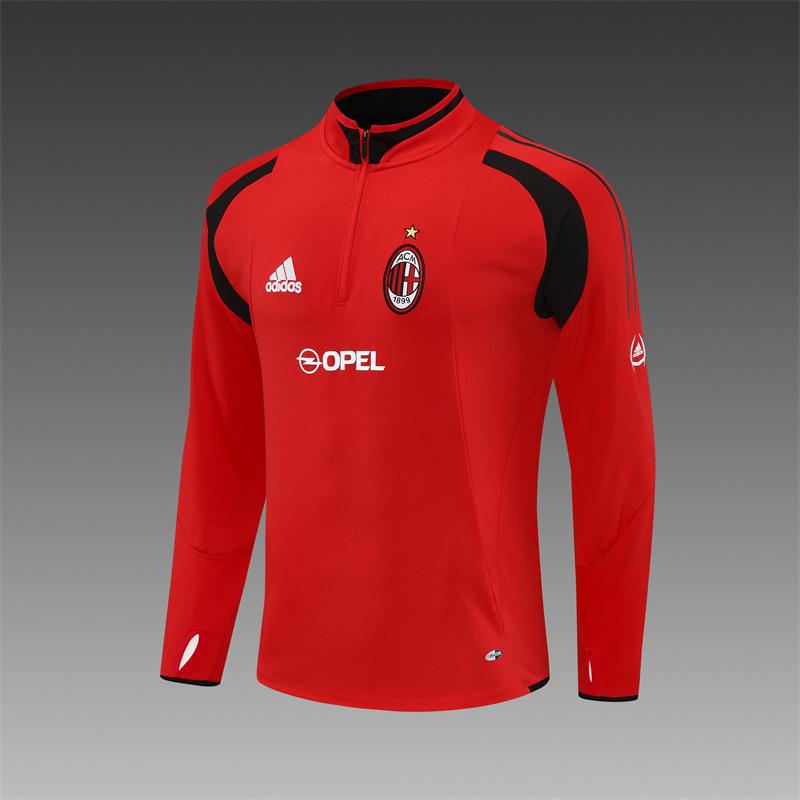 Retro 04/05 AC Milan Red Half Zipper Jacket