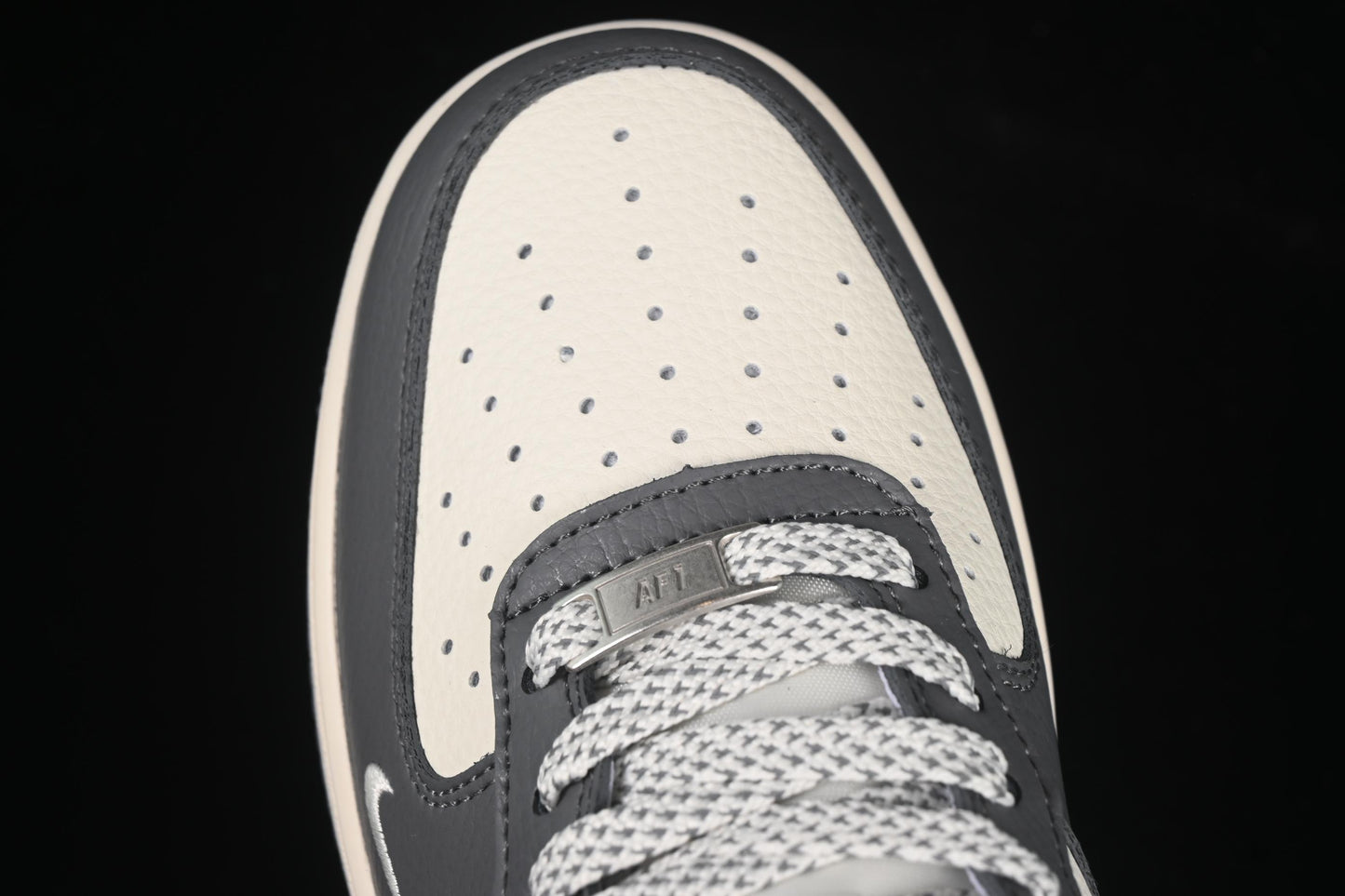 Nike Air Force 1 '07 Low Stussy Collaboration Light Grey Sky Blue Swoosh Casual Sneakers - XS1958-574