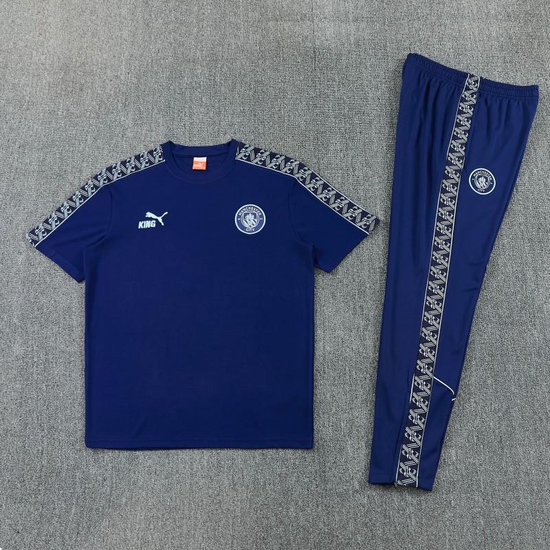 26/27 Manchester City Navy Blue  Short Sleeve Tracksuit + Long Pants