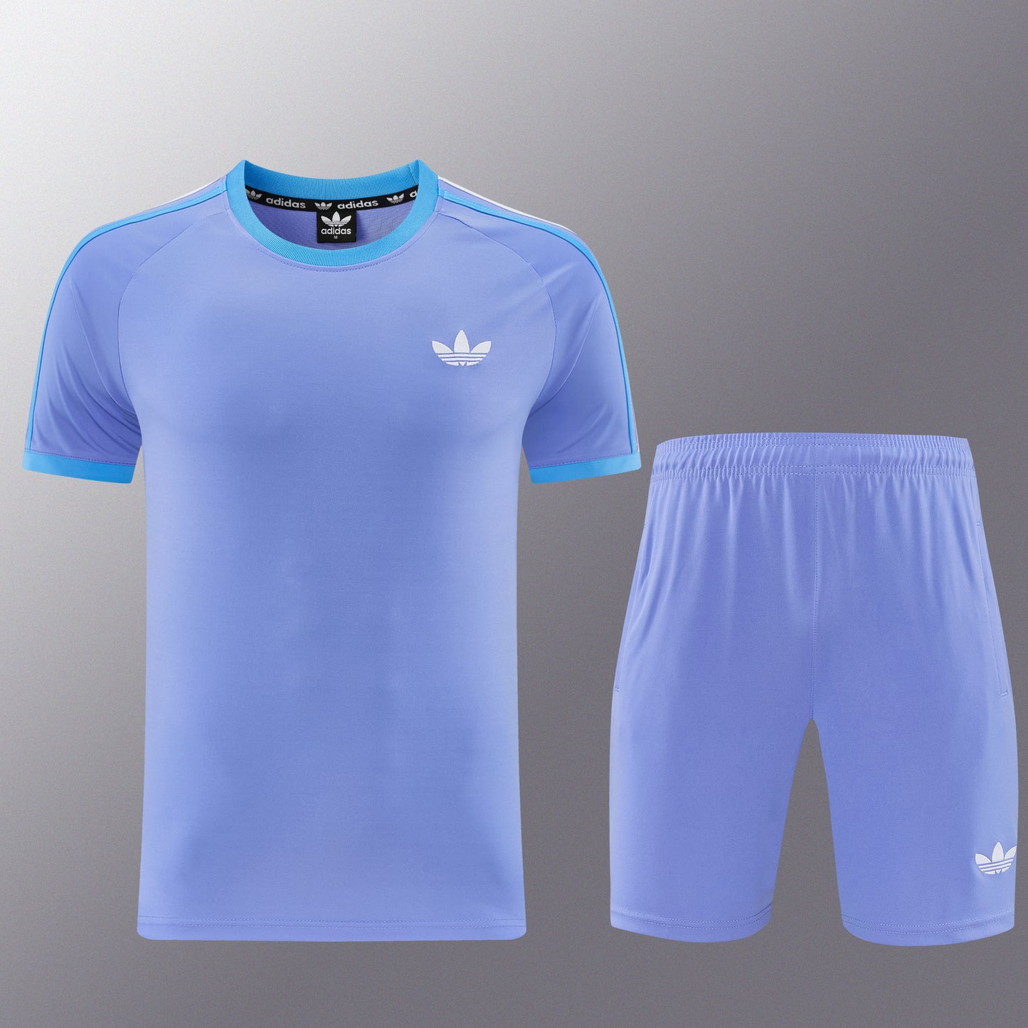 AD11 purple and blue short-sleeved suit S-2XL