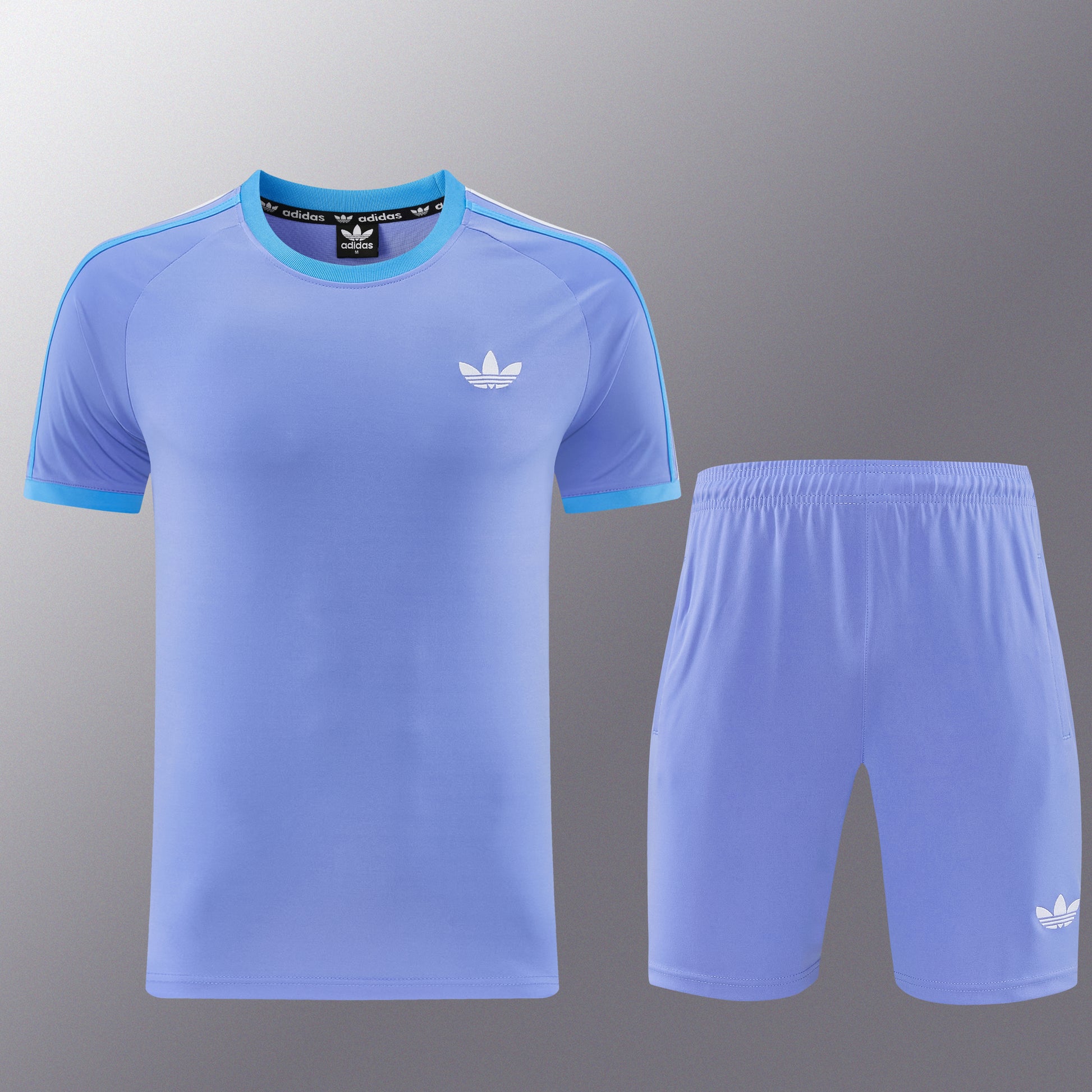 AD11 purple and blue short-sleeved suit S-2XL