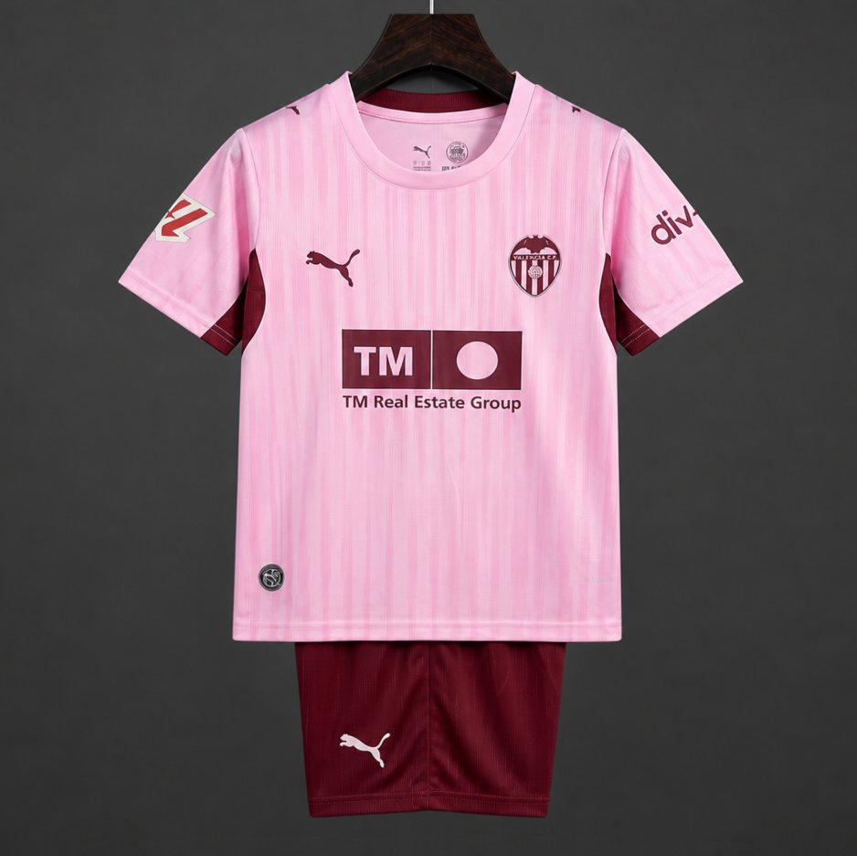 26/27 Kids Valencia CF Third Pink Kits Jersey